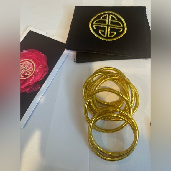 Budhagirl GOLD ALL WEATHER BANGLES - Set of 9 - Size Medium - BRAND NEW - Picture 11 of 13